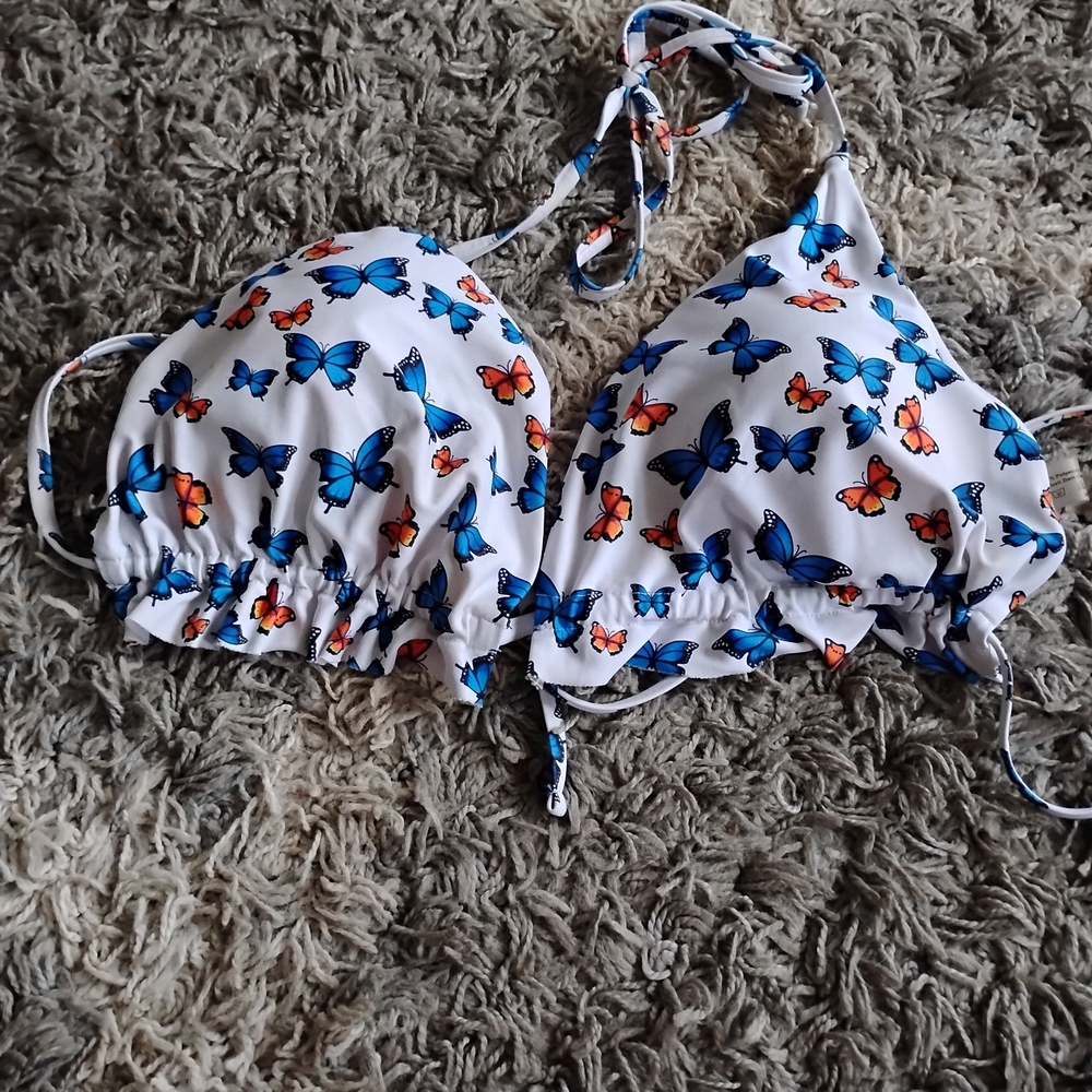 Butterfly Print Bikini Top
